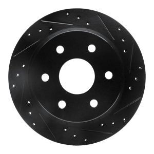 Chevrolet Suburban 1500 Brake Rotor (1) - Rear Right - R1 Concepts - Drilled & Slotted - Black - `99-`07